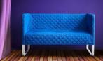 Sofa blauw - Knopparp - twee plaatsen - Nieuwe conditie, Nieuw, Minder dan 150 cm, Rechte bank, Metaal
