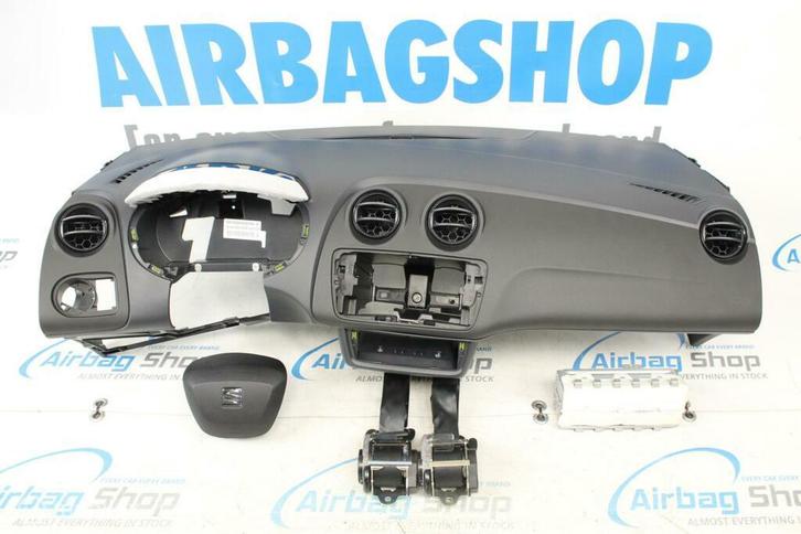 Airbag kit - Tableau de bord noir/gris foncé Seat Ibiza 6J, Auto-onderdelen, Dashboard en Schakelaars, Gebruikt, Ophalen of Verzenden