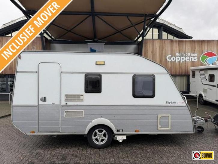 Kip Skyline 41 TDB 2010 ZEER COMPLEET!, Caravans en Kamperen, Caravans, tot en met 4, 750 - 1000 kg, Treinzit, Kip, Lengtebed