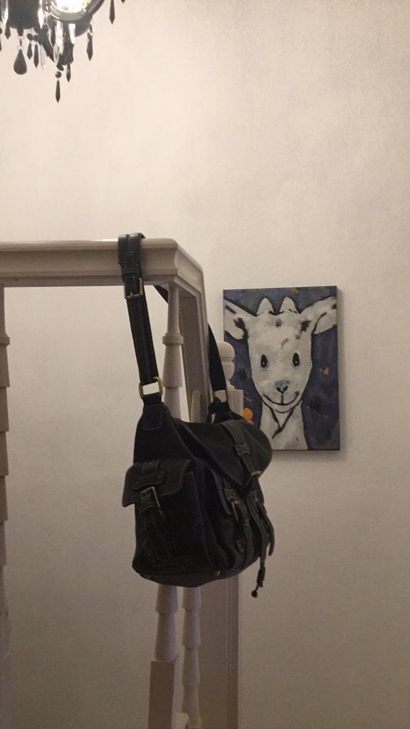 Abro zwarte lederen handtas, Handtassen en Accessoires, Tassen | Reistassen en Weekendtassen, Zo goed als nieuw, Ophalen