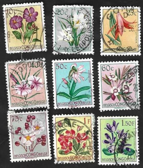 17 Postzegels  Belgisch Congo  1952 Bloemen, Postzegels en Munten, Postzegels | Afrika, Gestempeld, Overige landen, Ophalen of Verzenden