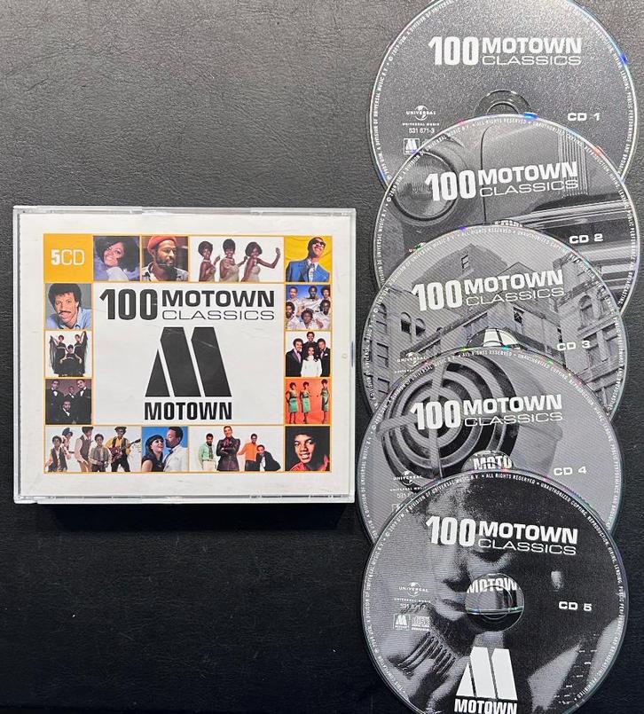 100 MOTOWN classics ( 5CD boxje ), Cd's en Dvd's, Cd's | R&B en Soul, Zo goed als nieuw, Soul of Nu Soul, 1960 tot 1980, Boxset