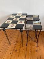 Lot de tables vintage faïence et fer forgé, Ophalen