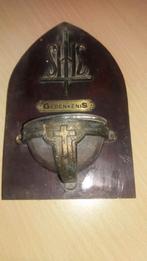 Wijwatervaatje en kandelaars hout, Ophalen of Verzenden