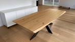 Prachtige eettafel van wilde eik met zwart metalen onderstel, Huis en Inrichting, Tafels | Eettafels, 100 tot 150 cm, 200 cm of meer