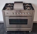☘️️️️ Poêle Boretti de luxe 90 cm en acier inoxydable + plaq, Electroménager, Cuisinières, Comme neuf, 5 zones de cuisson ou plus