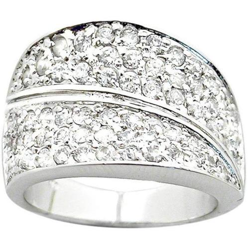 Ring in 925 sterling zilver met zirkonia - OP=OP!, Handtassen en Accessoires, Ringen, Nieuw, Dame, 18 tot 19, Zilver, Zilver, Met edelsteen