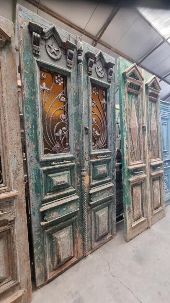 ANTIEKE DUBBELE DEUR 128X272 CM, Antiek en Kunst, Antiek | Woonaccessoires, Ophalen of Verzenden