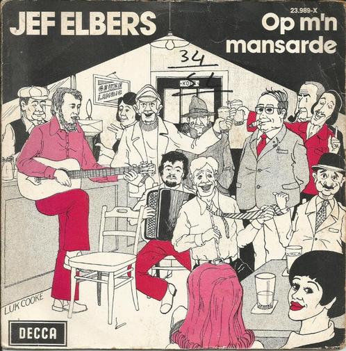 Jef Elbers - Op m'n mansarde / Mee en Swas, Cd's en Dvd's, Vinyl Singles, Single, Nederlandstalig, 7 inch, Ophalen of Verzenden