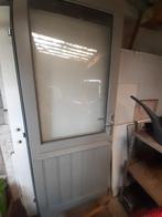 Bijna nieuw, stevige meranti buitendeur met glas, Doe-het-zelf en Bouw, Ophalen, Glas, Buitendeur
