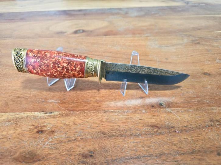 Mooi handgemaakt mes met schede, Caravans en Kamperen, Kampeergereedschap, Zo goed als nieuw, Ophalen of Verzenden