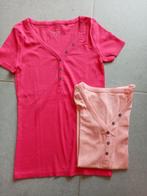 C&A nieuw set t-shirt zalmroze + koraalrood diepe hals  , XS, Vêtements | Femmes, T-shirts, Neuf, Manches courtes, Enlèvement ou Envoi