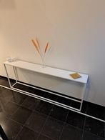 Haltafel/ sidetable/ bijzettafel wit staal, Huis en Inrichting, Ophalen, Gebruikt, 200 cm of meer, Metaal