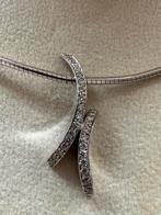 Collier or blanc et diamants, Bijoux, Sacs & Beauté, Colliers, Enlèvement ou Envoi, Comme neuf, Blanc, Or