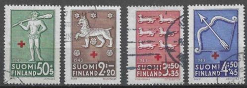 Finland 1943 - Yvert 261-264 - Rode Kruis - Wapenschild (ST), Timbres & Monnaies, Timbres | Europe | Scandinavie, Affranchi, Finlande