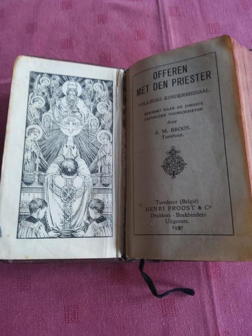 Uniek Kindermissal 1937. Leren kaft., Antiek en Kunst, Antiek | Religieuze voorwerpen, Ophalen of Verzenden