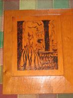 oude handgemaakt houtsnij werk / tekening, Antiek en Kunst, Ophalen