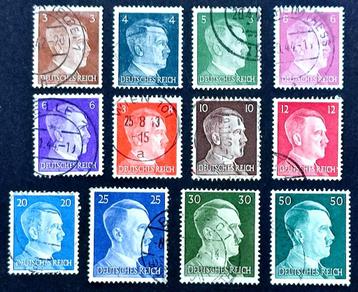 Deutsches Reich: 12X verschillende A.Hitler 01/08/1941 beschikbaar voor biedingen