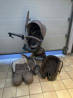 Kinderwagen wieg en zitje + accesoires, Kinderen en Baby's, Zo goed als nieuw, Combiwagen, Verstelbare duwstang, Ophalen