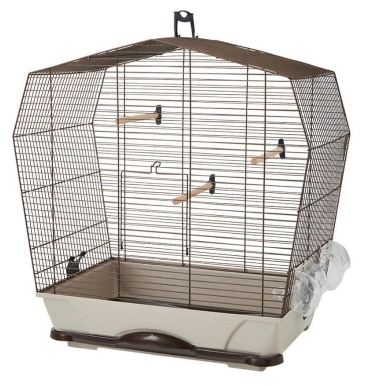 Vogelkooi Mary 40 Bruin-Mokka, Dieren en Toebehoren, Vogels | Hokken en Kooien, Nieuw, Vogelkooi, Kunststof, Ophalen