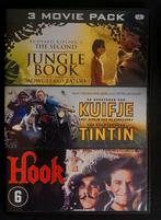 Coffret 3 DVD Le livre de la jungle + Tintin + Hook, Tous les âges, Enlèvement ou Envoi, Comme neuf, Coffret