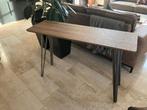 Sidetable - consoletafel - aluminium frame eiken houten look, Huis en Inrichting, Tafels | Sidetables, Ophalen, Gebruikt, Metaal