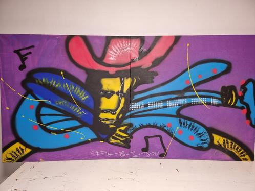 MEGA GROOT 200 x 100 cm van Fabian  Met certificaat  Acrlyl, Antiek en Kunst, Kunst | Schilderijen | Klassiek, Ophalen