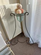 Vasque verre sur pied métallique 95 cm, Enlèvement, Comme neuf