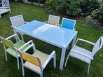 Ensemble table de jardi et chaises multicolores, Enlèvement, Utilisé, 6 places