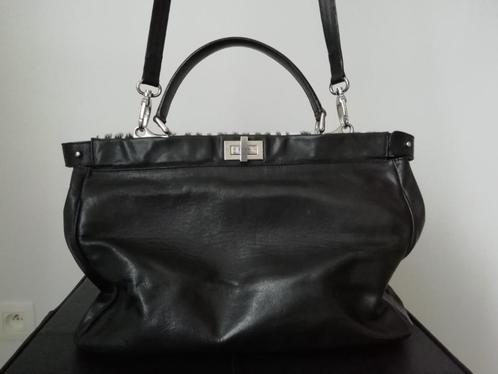 Zwarte Lederen Handtas – Maxima Milano | Made in Italy, Handtassen en Accessoires, Tassen | Damestassen, Zo goed als nieuw, Handtas