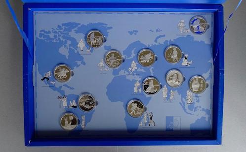 Monnaie de Paris 12 médailles Tintin, Timbres & Monnaies, Pièces & Médailles, Argent, Enlèvement ou Envoi