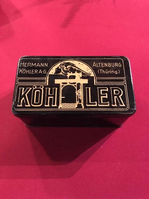 Ancienne boîte Hermann KÖHLER - machine à coudre - 1920s, Collections, Boîte en métal, Comme neuf, Autre, Autres marques, Enlèvement ou Envoi