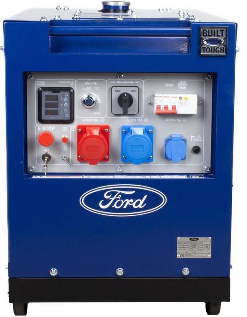 Nieuwe Ford Diesel 230V- en driefasige 400V-generator, Doe-het-zelf en Bouw, Aggregaten, Nieuw, Dieselolie, 5 tot 10 kVA, Elektrisch startend