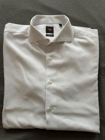 Chemise de costume blanche Adriano Sassi à l'état neuf, Tour de cou 43/44 (XL), Enlèvement ou Envoi, Comme neuf, Adriano Sassi
