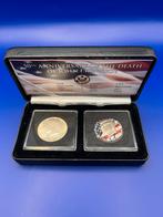 Setje half Dollar 1964 en gekleurde 2013 half Dollar, Postzegels en Munten, Munten | Amerika, Ophalen of Verzenden, Setje, Zilver