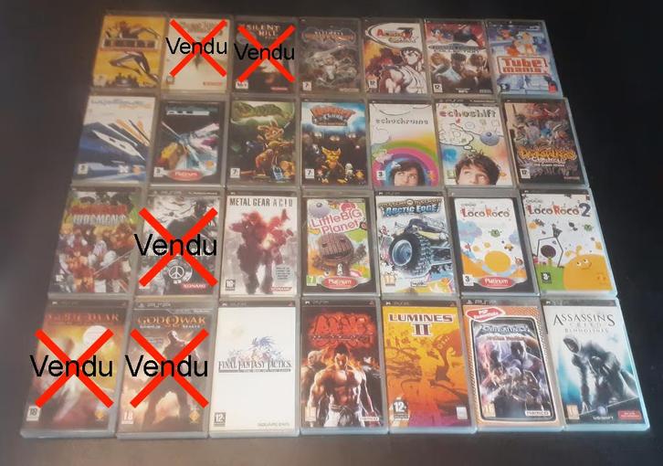 Collection 23 jeux PSP, Games en Spelcomputers, Games | Sony PlayStation Portable, Gebruikt, Avontuur en Actie, 1 speler, Ophalen