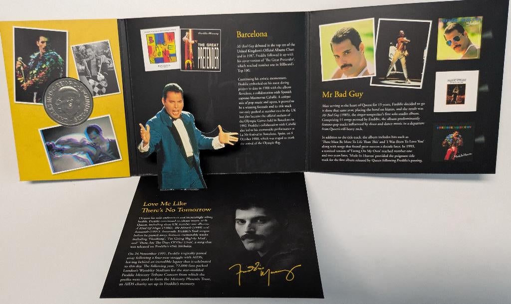 FREDDIE MERCURY  QUEEN COIN 5 POUNDS LTD EDITION  munt, Hobby en Vrije tijd, Stickers en Plaatjes, Nieuw, Verzenden