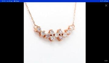 14 kt roségouden halsketting met Diamanten  beschikbaar voor biedingen