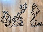 Zwart metalen wereldkaart, Huis en Inrichting, Woonaccessoires | Wanddecoraties, Ophalen, Zo goed als nieuw