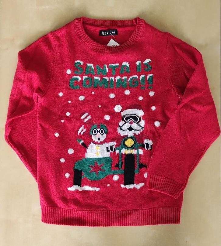 Mooie rode kersttrui, maat 7/8 jaar (nieuw), Enfants & Bébés, Vêtements enfant | Taille 122, Neuf, Garçon ou Fille, Pull ou Veste