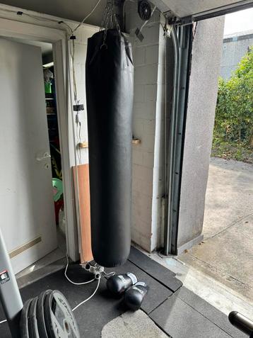 Bokszak samen met bokshandschoenen beschikbaar voor biedingen