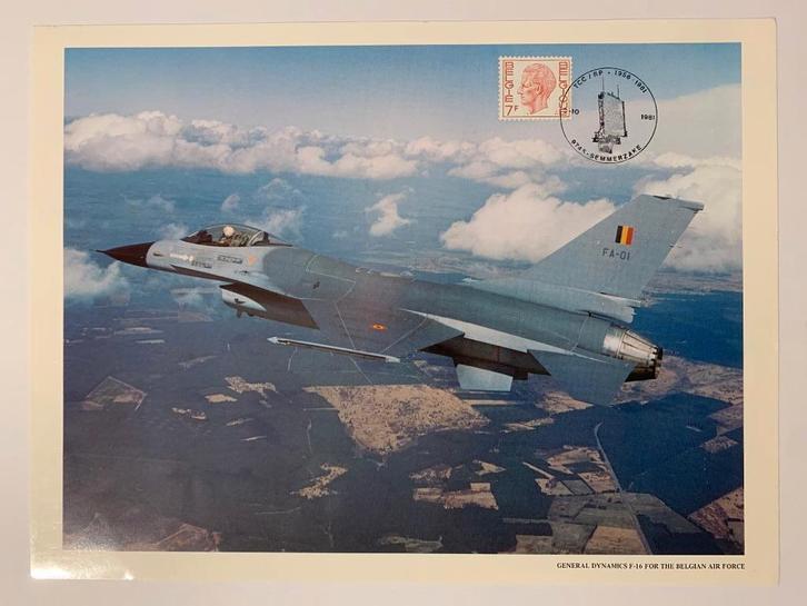 Kaart F16 Belgian Air Force General Dynamics TCC Semmerzake, Verzamelen, Militaria | Algemeen, Luchtmacht, Foto of Poster, Ophalen of Verzenden