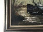 Schilderij "Haven" get. Juan Escoda. 104/Ga., Antiek en Kunst, Ophalen