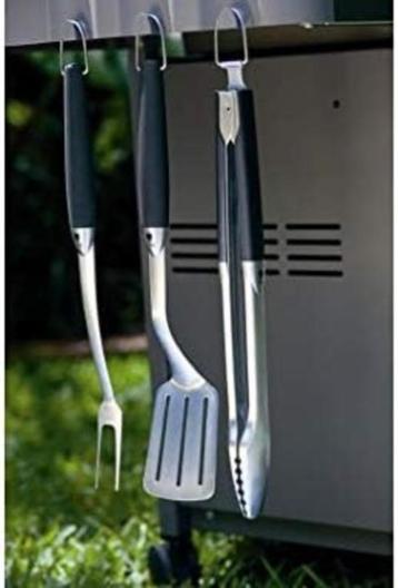 WEBER BBQ-tools, knijptang-spatel-vleesvork beschikbaar voor biedingen