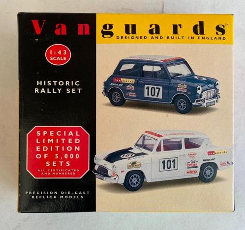 Historic Rally Set Mini Cooper Ford Anglia Vanguards HI1002., Hobby en Vrije tijd, Modelauto's | 1:43, Zo goed als nieuw, Auto