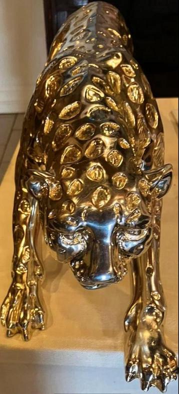 Luxe gouden panterbeeld - decoratiebeeld - zware kwaliteit beschikbaar voor biedingen