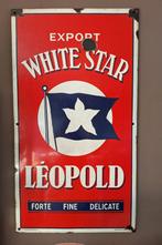 Emaille bord 1936 bier Export White Star brouwerij Leopold, Verzamelen, Ophalen, Gebruikt, Reclamebord