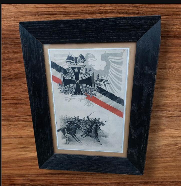 Duitse WO1 Imperial ingelijste print, Verzamelen, Militaria | Algemeen, Ophalen