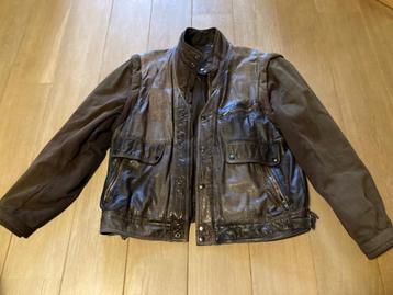 Vintage leren vest heren, Kleding | Heren, Jassen | Winter, Ophalen, Gedragen, Maat 52/54 (L)
