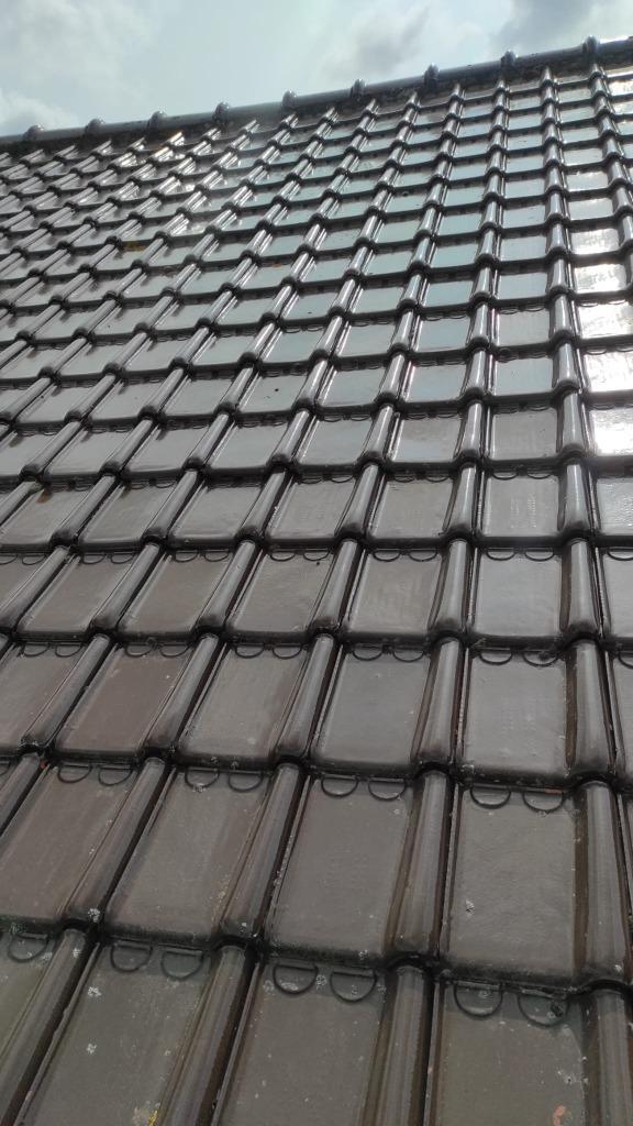 Stormpan 44 bruin geglazuurd, Doe-het-zelf en Bouw, Dakpannen en Dakbedekking, Gebruikt, Dakpannen, Steen of Klei, Overige kleuren